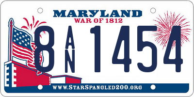 MD license plate 8AN1454