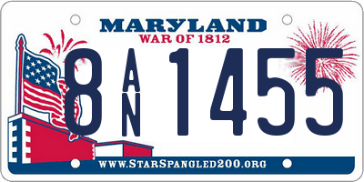 MD license plate 8AN1455