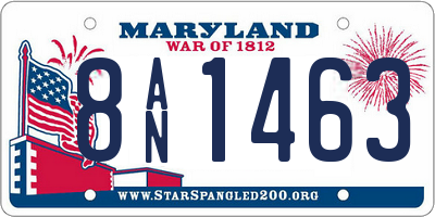 MD license plate 8AN1463
