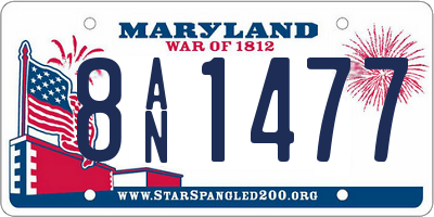 MD license plate 8AN1477
