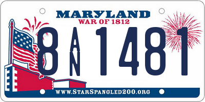MD license plate 8AN1481
