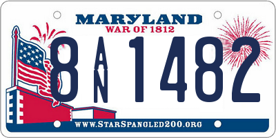 MD license plate 8AN1482