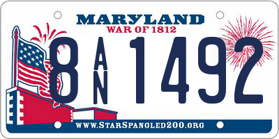 MD license plate 8AN1492