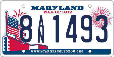 MD license plate 8AN1493