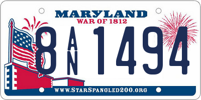 MD license plate 8AN1494