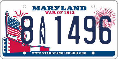 MD license plate 8AN1496