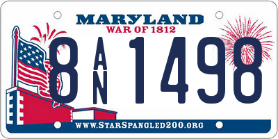MD license plate 8AN1498