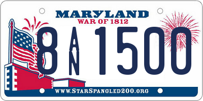 MD license plate 8AN1500