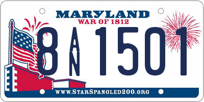 MD license plate 8AN1501