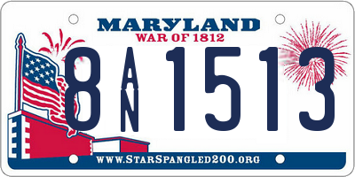 MD license plate 8AN1513