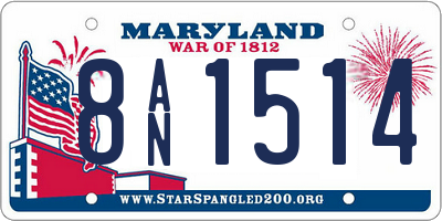 MD license plate 8AN1514