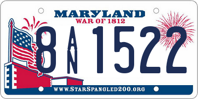 MD license plate 8AN1522