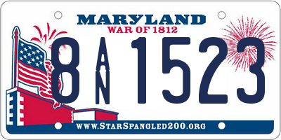 MD license plate 8AN1523