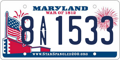 MD license plate 8AN1533