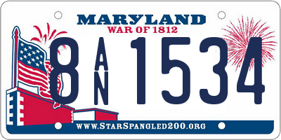 MD license plate 8AN1534