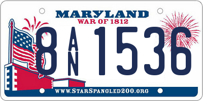 MD license plate 8AN1536