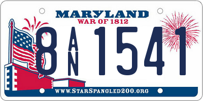 MD license plate 8AN1541