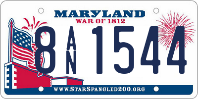 MD license plate 8AN1544