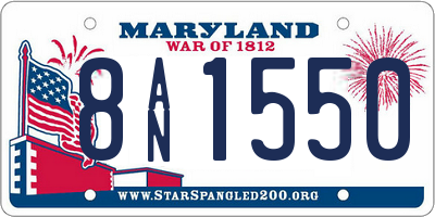 MD license plate 8AN1550
