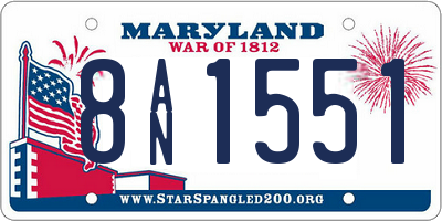 MD license plate 8AN1551