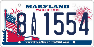 MD license plate 8AN1554