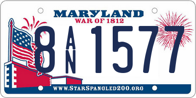 MD license plate 8AN1577
