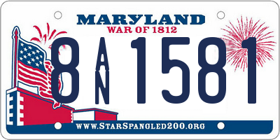 MD license plate 8AN1581