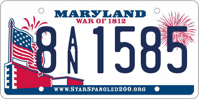 MD license plate 8AN1585