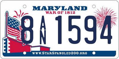 MD license plate 8AN1594