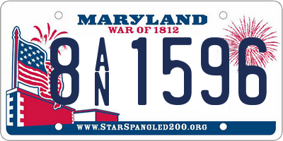 MD license plate 8AN1596
