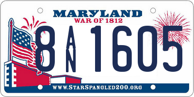 MD license plate 8AN1605