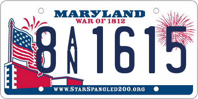 MD license plate 8AN1615