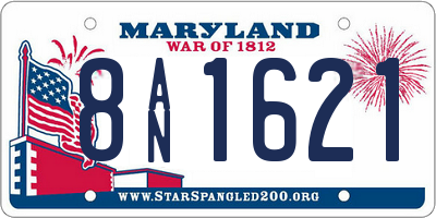 MD license plate 8AN1621