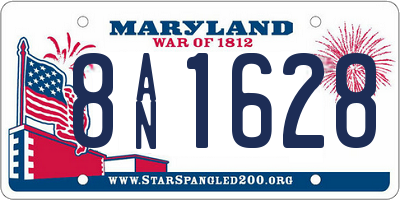 MD license plate 8AN1628