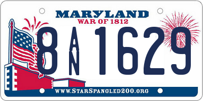 MD license plate 8AN1629