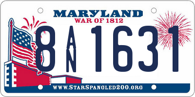 MD license plate 8AN1631