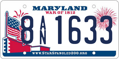MD license plate 8AN1633