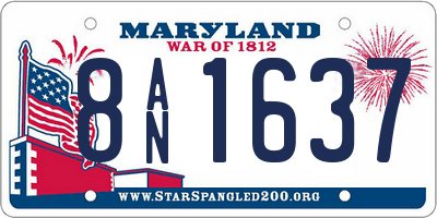 MD license plate 8AN1637
