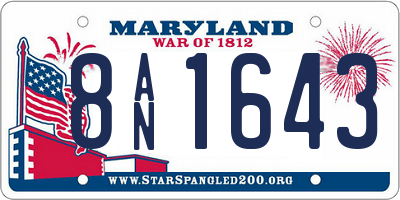 MD license plate 8AN1643