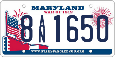 MD license plate 8AN1650