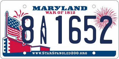 MD license plate 8AN1652