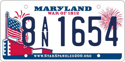 MD license plate 8AN1654