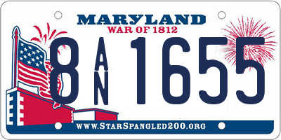 MD license plate 8AN1655