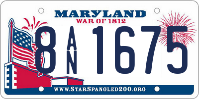 MD license plate 8AN1675