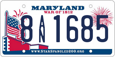 MD license plate 8AN1685