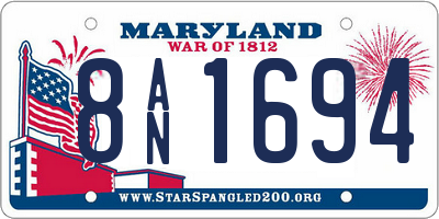MD license plate 8AN1694