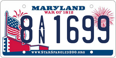 MD license plate 8AN1699