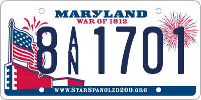 MD license plate 8AN1701