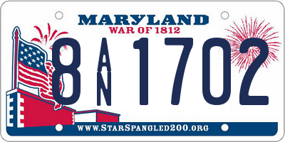 MD license plate 8AN1702