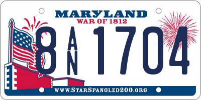 MD license plate 8AN1704